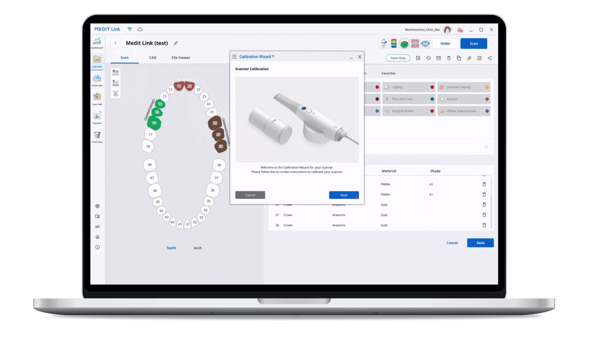 Medit Calibration Wizard Intraoral Scanners and Dental Software