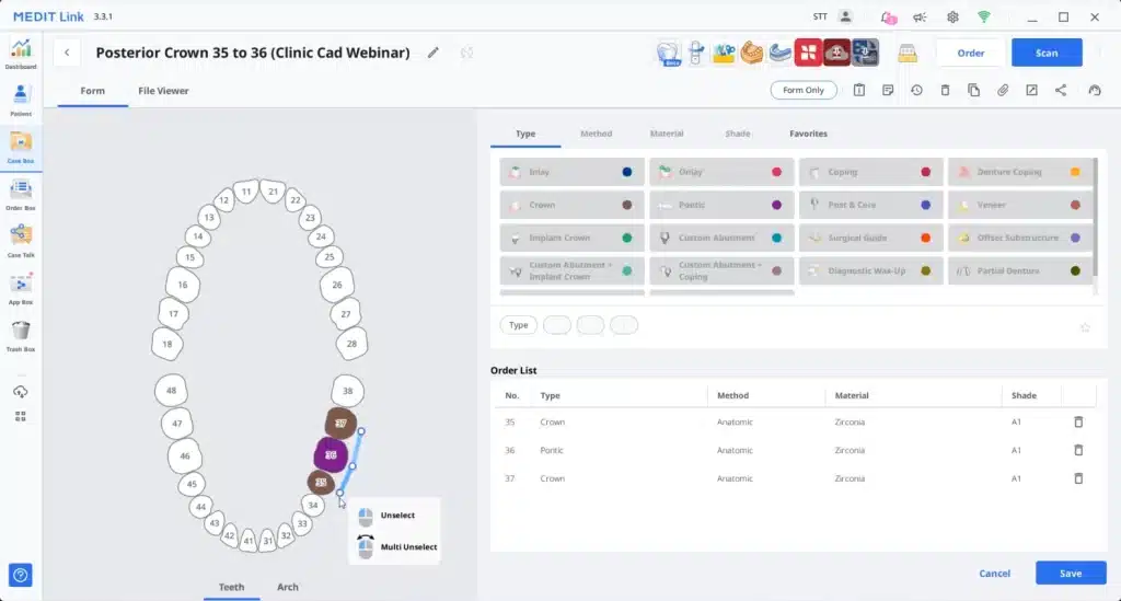Medit Cliniccad_case1_setup