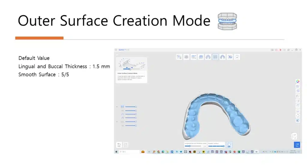 Design Outer Surface Creation Mode